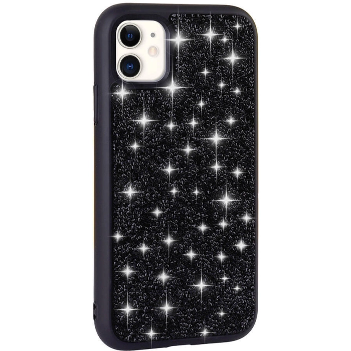 Apple iPhone 11 Kılıf Parlak Taşlı Tasarım Zore Pırlanta Kapak - Siyah