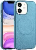 Apple iPhone 11 Kılıf PU Deri Magsafe Wireless Şarj Özellikli Derix Kapak - Mavi