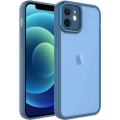 Apple iPhone 11 Kılıf Şeffaf Esnek Silikon Kenarları Buzlu Kamera Korumalı Post Kapak - Mavi