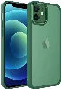 Apple iPhone 11 Kılıf Şeffaf Esnek Silikon Kenarları Buzlu Kamera Korumalı Post Kapak - Yeşil