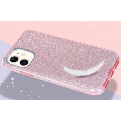 Apple iPhone 11 Kılıf Shining Serisi Simli Parlak Silikon Kapak - Gümüş