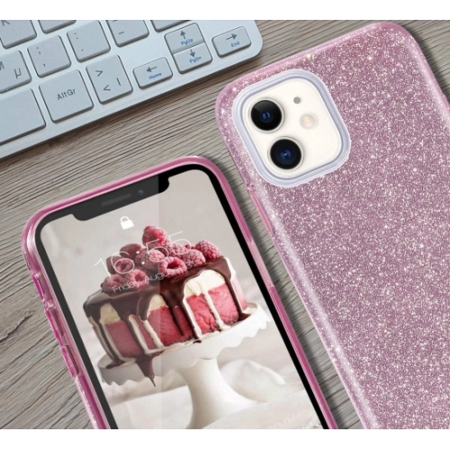 Apple iPhone 11 Kılıf Shining Serisi Simli Parlak Silikon Kapak - Gümüş