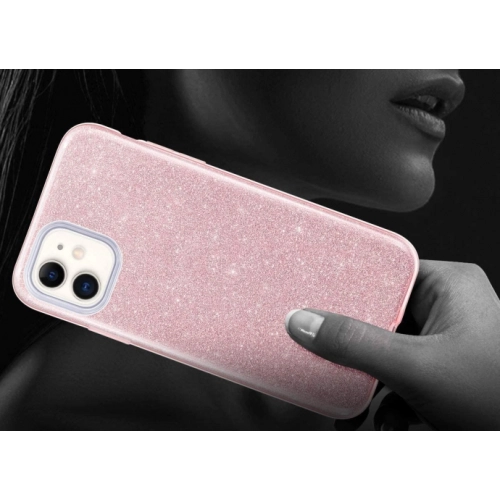 Apple iPhone 11 Kılıf Shining Serisi Simli Parlak Silikon Kapak - Gümüş