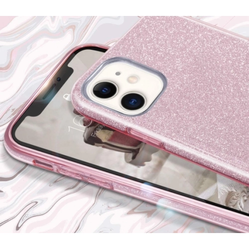 Apple iPhone 11 Kılıf Shining Serisi Simli Parlak Silikon Kapak - Gümüş