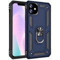 Apple iPhone 11 Kılıf Silikon Zırhlı Standlı Yüzüklü Mıknatıslı Tank Kapak - Lacivert