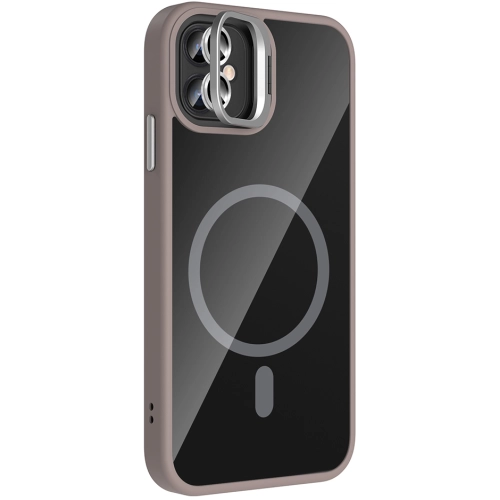 Apple iPhone 11 Kılıf Standlı ve Kamera Lens Hediyeli M-Safe Şarj Özellikli Etro Kapak - Siyah