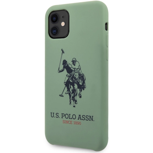 Apple iPhone 11 Kılıf U.S. POLO ASSN. Silikon Büyük Logo Dizayn Kapak - Yeşil