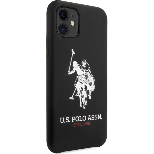 Apple iPhone 11 Kılıf U.S. POLO ASSN. Silikon Büyük Logo Dizayn Kapak - Siyah