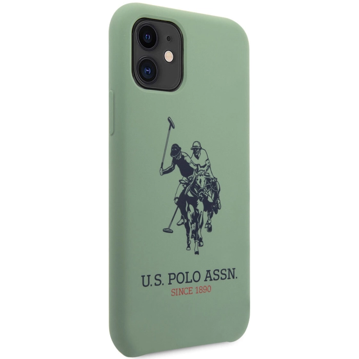 Apple iPhone 11 Kılıf U.S. POLO ASSN. Silikon Büyük Logo Dizayn Kapak - Yeşil