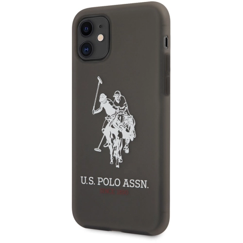 Apple iPhone 11 Kılıf U.S. POLO ASSN. Transparan Silikon Büyük Logo Dizayn Kapak - Siyah