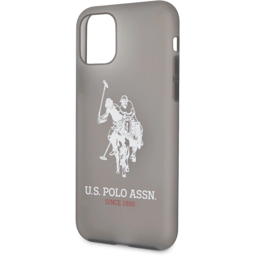 Apple iPhone 11 Kılıf U.S. POLO ASSN. Transparan Silikon Büyük Logo Dizayn Kapak - Siyah