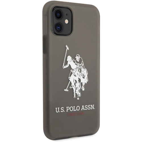Apple iPhone 11 Kılıf U.S. POLO ASSN. Transparan Silikon Büyük Logo Dizayn Kapak - Siyah