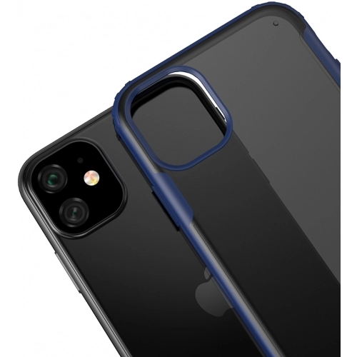 Apple iPhone 11 Kılıf Volks Serisi Kenarları Silikon Arkası Şeffaf Sert Kapak - Kırmızı