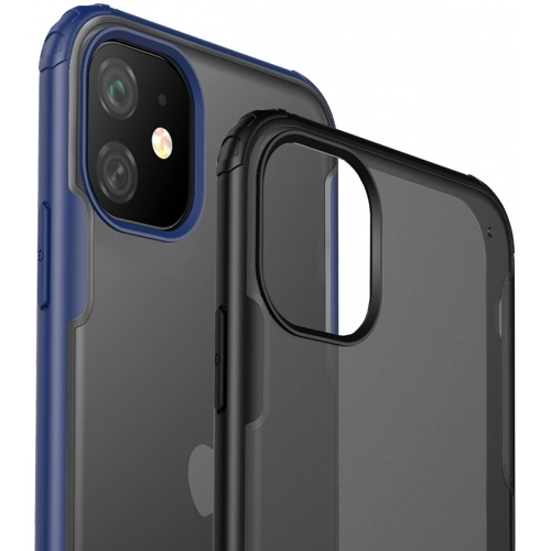 Apple iPhone 11 Kılıf Volks Serisi Kenarları Silikon Arkası Şeffaf Sert Kapak - Kırmızı