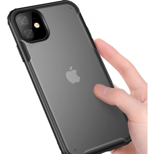 Apple iPhone 11 Kılıf Volks Serisi Kenarları Silikon Arkası Şeffaf Sert Kapak - Lacivert