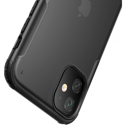 Apple iPhone 11 Kılıf Volks Serisi Kenarları Silikon Arkası Şeffaf Sert Kapak - Lacivert