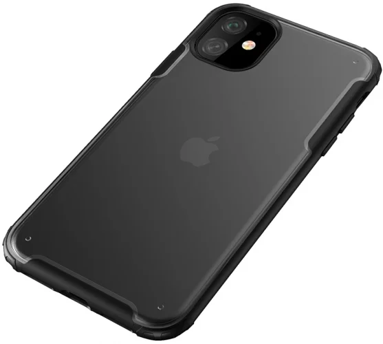 Apple iPhone 11 Kılıf Volks Serisi Kenarları Silikon Arkası Şeffaf Sert Kapak - Lacivert