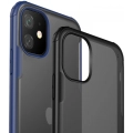 Apple iPhone 11 Kılıf Volks Serisi Kenarları Silikon Arkası Şeffaf Sert Kapak - Siyah