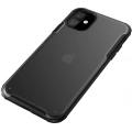 Apple iPhone 11 Kılıf Volks Serisi Kenarları Silikon Arkası Şeffaf Sert Kapak - Siyah