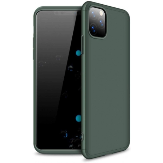 Apple iPhone 11 Pro Kılıf 3 Parçalı 360 Tam Korumalı Rubber AYS Kapak  - Yeşil