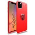 Apple iPhone 11 Pro Kılıf Renkli Silikon Yüzüklü Standlı Auto Focus Ravel Kapak - Kırmızı