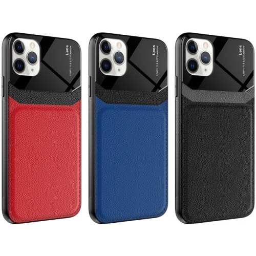 Apple iPhone 11 Pro Kılıf Deri Görünümlü Emiks Kapak - Siyah