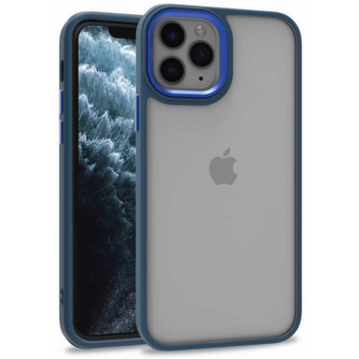 Apple iPhone 11 Pro Kılıf Electro Silikon Renkli Flora Kapak - Mavi