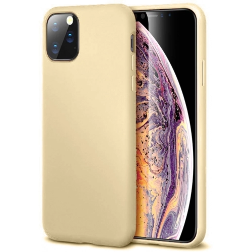 Apple iPhone 11 Pro Kılıf İnce Soft Mat Renkli Esnek Silikon Kapak - Gold