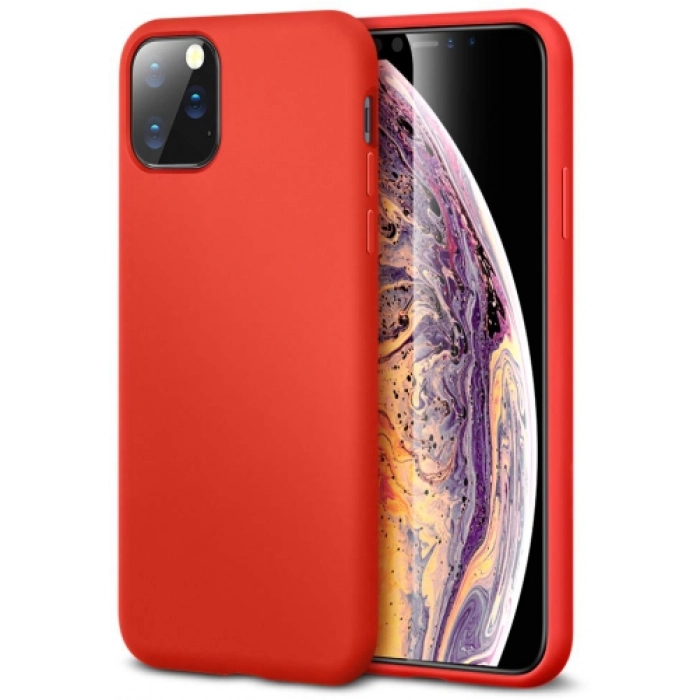 Apple iPhone 11 Pro Kılıf İnce Soft Mat Renkli Esnek Silikon Kapak - Kırmızı