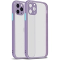 Apple iPhone 11 Pro Kılıf Kamera Korumalı Arkası Şeffaf Mat Silikon Kapak - Mor