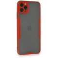 Apple iPhone 11 Pro Kılıf Renkli Silikon Kamera Lens Korumalı Şeffaf Parfe Kapak - Kırmızı