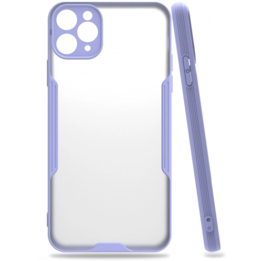 Apple iPhone 11 Pro Kılıf Renkli Silikon Kamera Lens Korumalı Şeffaf Parfe Kapak - Lila