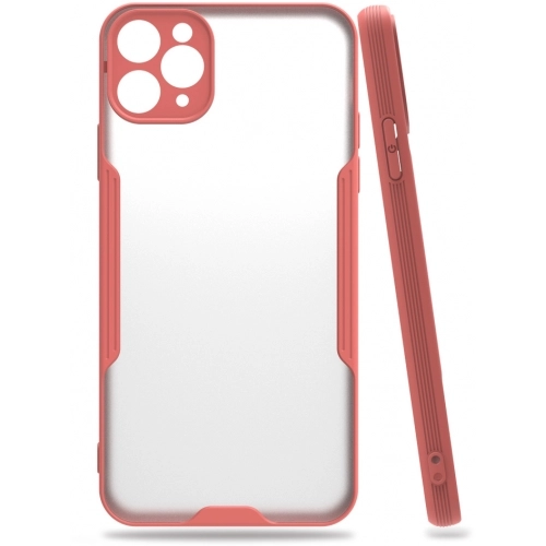 Apple iPhone 11 Pro Kılıf Renkli Silikon Kamera Lens Korumalı Şeffaf Parfe Kapak - Pembe