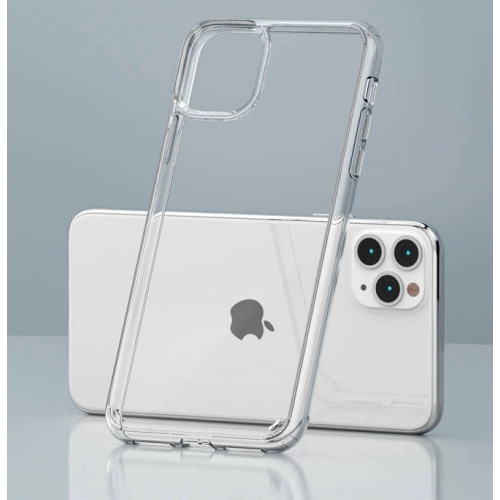 Apple iPhone 11 Pro Kılıf Korumalı Kenarları Silikon Arkası Sert Coss Kapak - Şeffaf