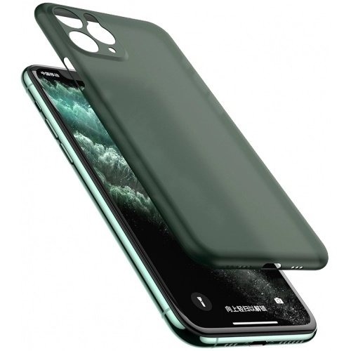 Apple iPhone 11 Pro Kılıf Mat Şeffaf Esnek Kaliteli Ultra İnce PP Silikon  - Koyu Yeşil
