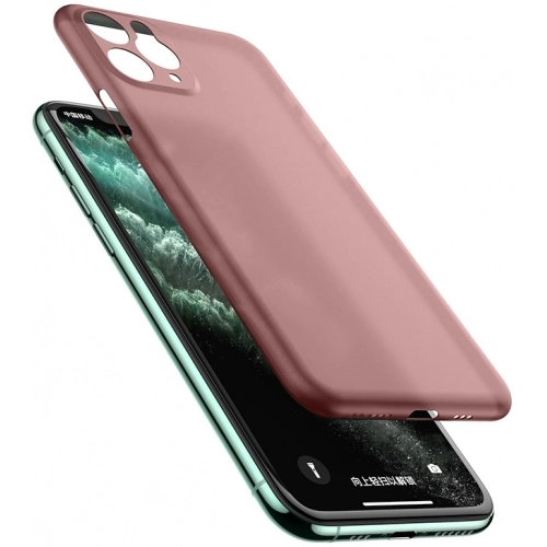 Apple iPhone 11 Pro Kılıf Mat Şeffaf Esnek Kaliteli Ultra İnce PP Silikon  - Rose Gold