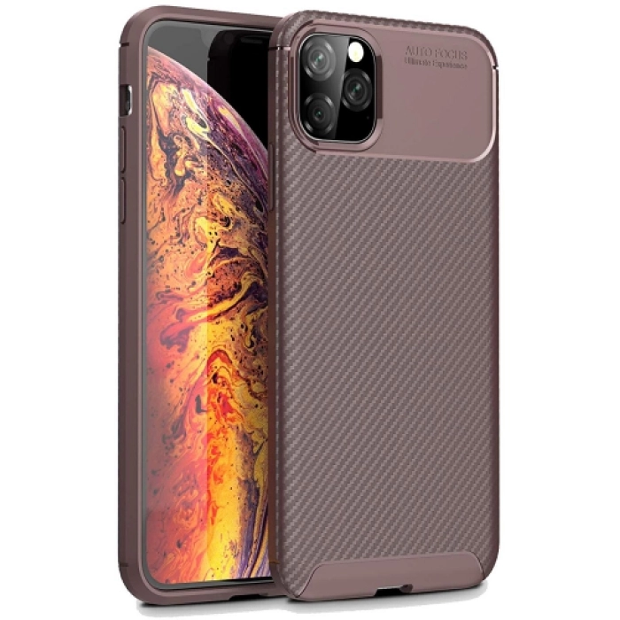 Apple iPhone 11 Pro Kılıf Silikon Parmak İzi Bırakmayan Karbon Soft Negro Kapak - Lacivert