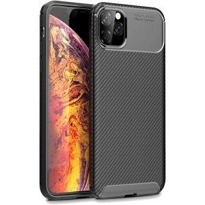 Apple iPhone 11 Pro Kılıf Silikon Parmak İzi Bırakmayan Karbon Soft Negro Kapak - Siyah