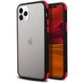 Apple iPhone 11 Pro Kılıf Renkli Köşeli Arkası Şeffaf Mat Tiron Kapak - Siyah