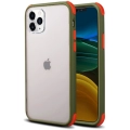 Apple iPhone 11 Pro Kılıf Renkli Köşeli Arkası Şeffaf Mat Tiron Kapak - Yeşil