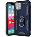 Apple iPhone 11 Pro Kılıf Silikon Zırhlı Standlı Yüzüklü Mıknatıslı Tank Kapak - Lacivert