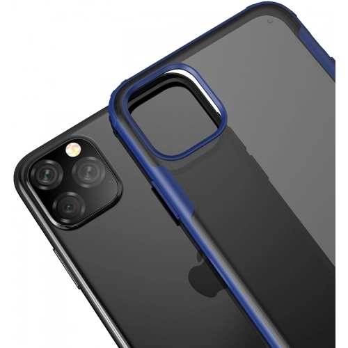 Apple iPhone 11 Pro Kılıf Volks Serisi Kenarları Silikon Arkası Şeffaf Sert Kapak - Kırmızı