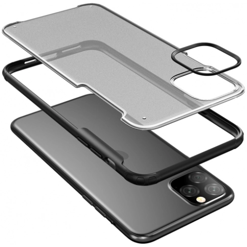 Apple iPhone 11 Pro Kılıf Volks Serisi Kenarları Silikon Arkası Şeffaf Sert Kapak - Kırmızı