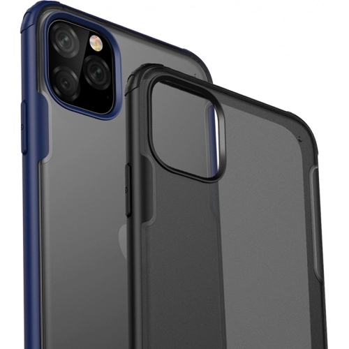 Apple iPhone 11 Pro Kılıf Volks Serisi Kenarları Silikon Arkası Şeffaf Sert Kapak - Siyah