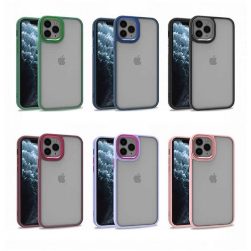 Apple iPhone 11 Pro Max Kılıf Electro Silikon Renkli Flora Kapak - Kırmızı