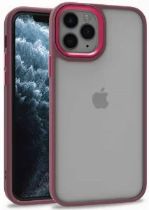 Apple iPhone 11 Pro Max Kılıf Electro Silikon Renkli Flora Kapak - Kırmızı