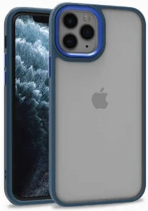 Apple iPhone 11 Pro Max Kılıf Electro Silikon Renkli Flora Kapak - Mavi