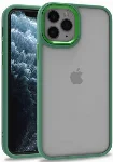 Apple iPhone 11 Pro Max Kılıf Electro Silikon Renkli Flora Kapak - Yeşil