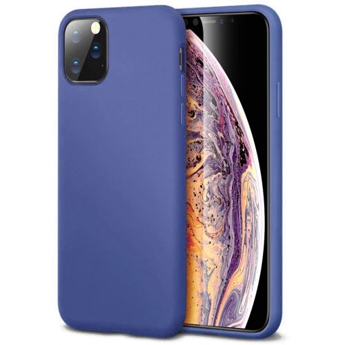 Apple iPhone 11 Pro Max Kılıf İnce Soft Mat Renkli Esnek Silikon Kapak - Lacivert