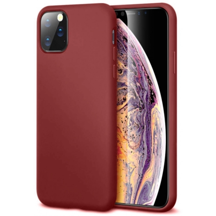 Apple iPhone 11 Pro Max Kılıf İnce Soft Mat Renkli Esnek Silikon Kapak - Mürdüm